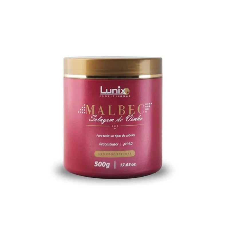 Professional Malbec Wine Sealing Frizzy Hair Reconstructor Mask 500g - Lunix Beautecombeleza.com