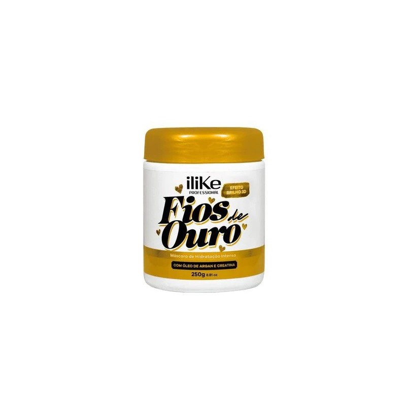 Fios de Ouro Efeito Brilho 3D Máscara 250g - iLike Beautecombeleza.com Fios de Ouro Efeito Brilho 3D Máscara 250g - iLike Beautecombeleza.com