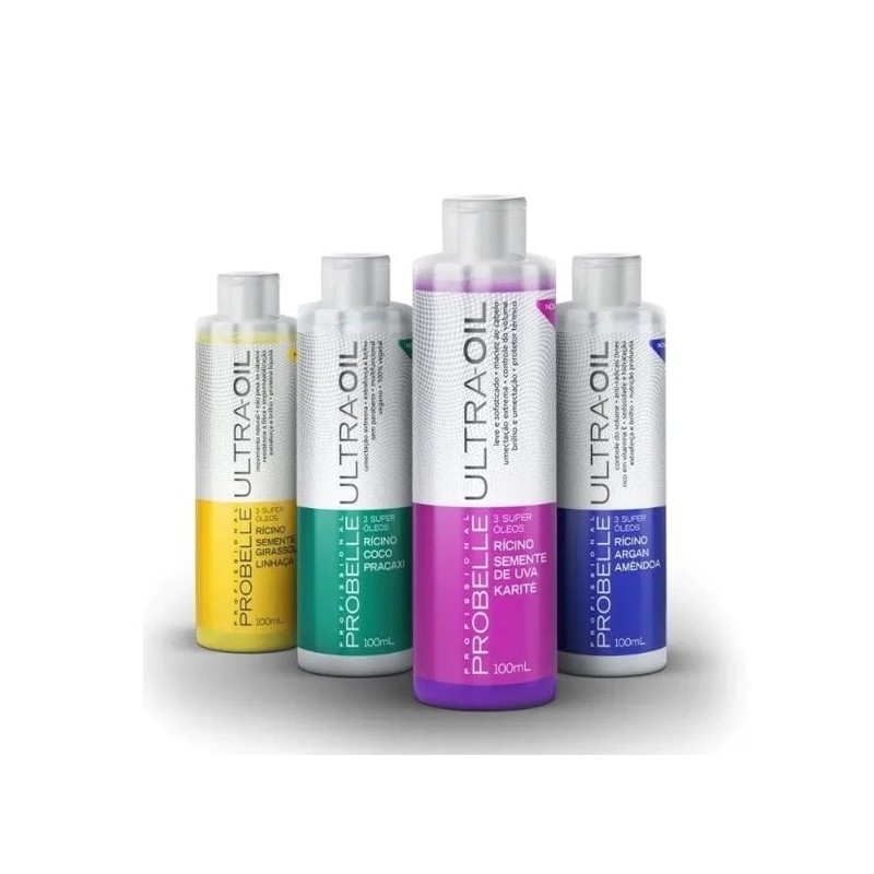 Ultra Oil 3 Super Óleos Tratamento para Cabelos Vegan Kit 4x100ml - Probelle Beautecombeleza.com