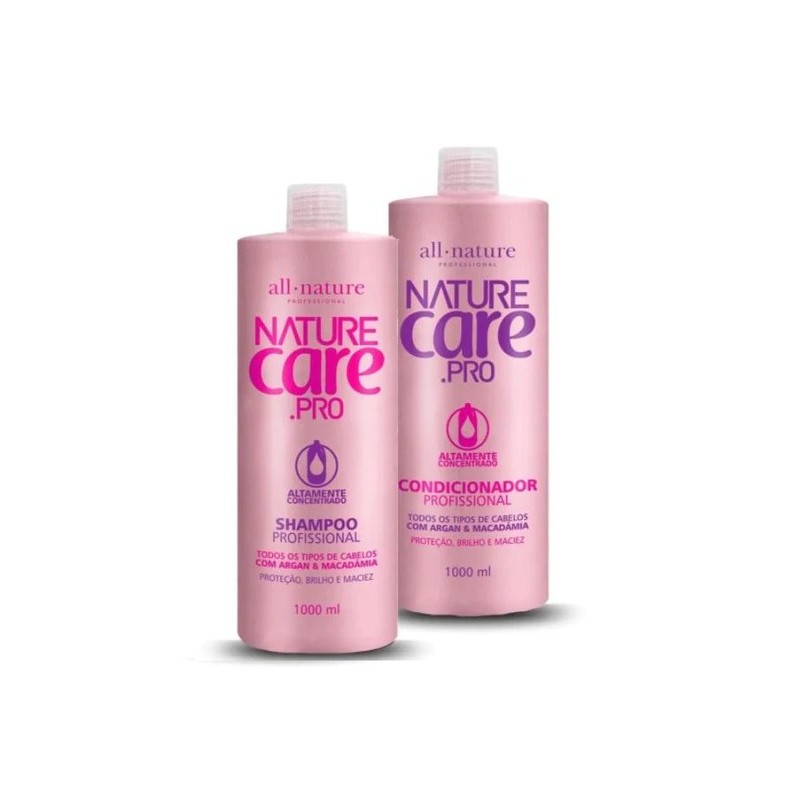 Care Pro Argan e Macadamia Altamente Concentrada Kit 2x1L - All Nature Beautecombeleza.com