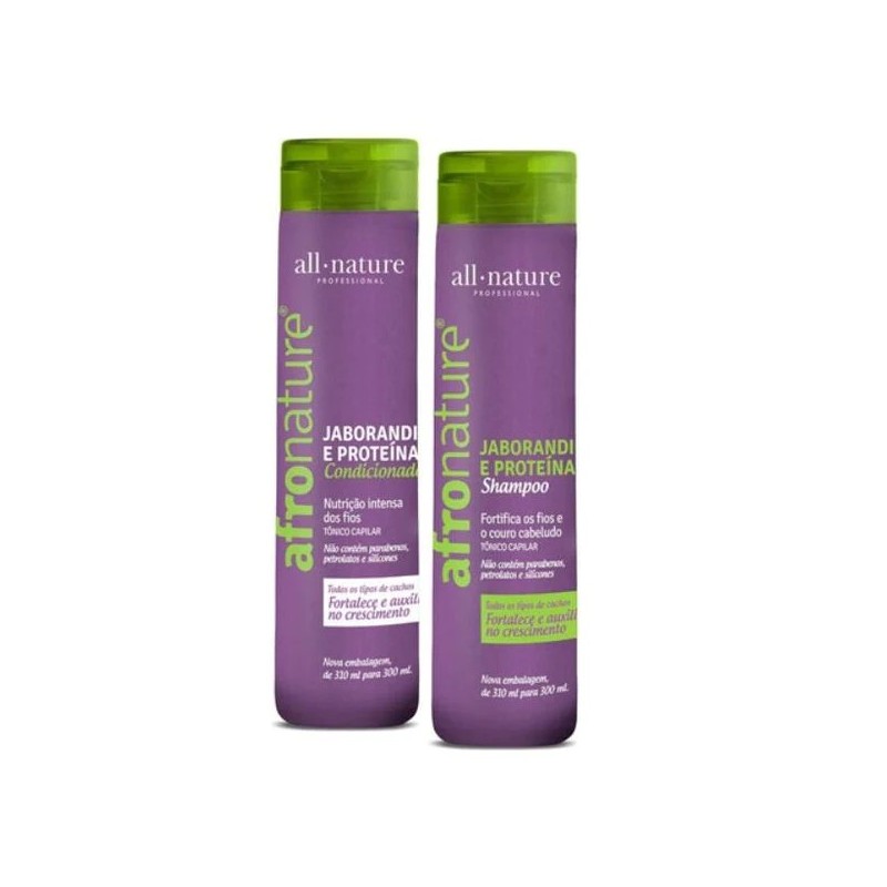 Afro Nature Jaborandi & Protein Extract Hair Nutrition Kit 2x300ml - All Nature Beautecombeleza.com