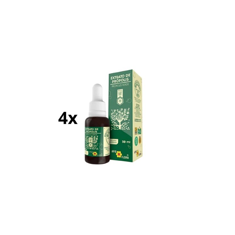 Extrato de Própolis Verde Suplemento Kit 4x30ml- Apis Flora Beautecombeleza.com