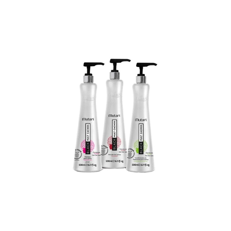 Black Mult Cachos Kit 3x 500ml - Mutari 
Beautecombeleza.com