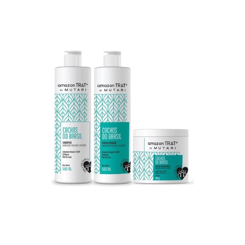 Cachos do Brasil Kit3x500ml Mutari Beautecombeleza.com Cachos do Brasil Kit3x500ml Mutari Beautecombeleza.com