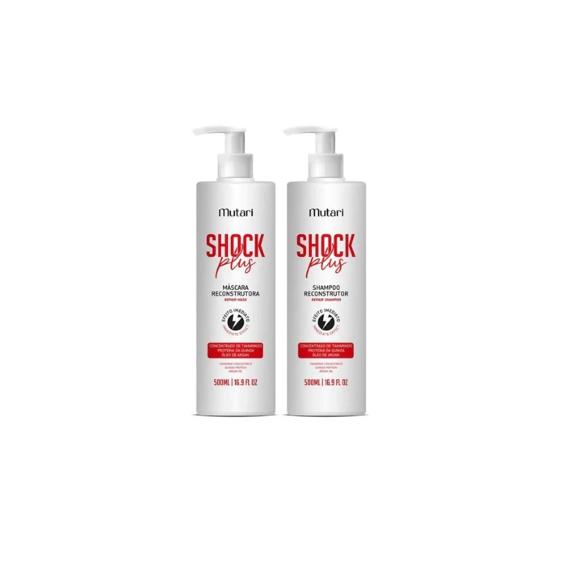 Mutari Shock Plus Reconstruction Treatment Kit 2x 500ml / 2x 16.9 fl oz Beautecombeleza.com Mutari Shock Plus Reconstruction Treatment Kit 2x 500ml / 2x 16.9 fl oz Beautecombeleza.com