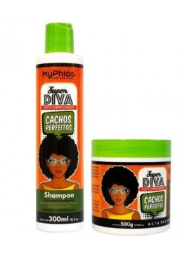 Perfect Curls Super Diva Curly Hair Maintenance Definition Kit 2 Itens - My Phios Beautecombeleza.com