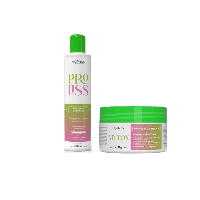 Pro Liss Shampoo + MyTox Máscara Ultra Hidratação e Redução de Volume Kit2 - My Phios 
 Beautecombeleza.com