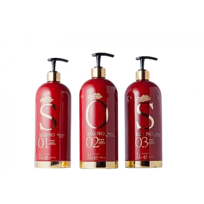 Ana Paula Carvalho SOS Pro Treatment Kit 3x 1L / 3X 33.8 fl oz Beautecombeleza.com