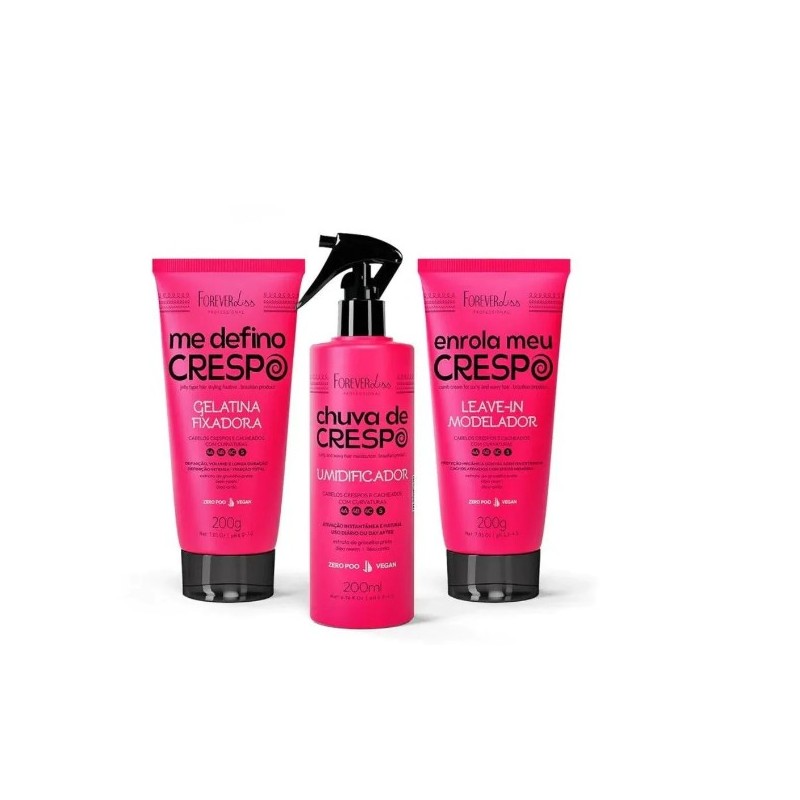 Enrola Meu Crespo Modelador Gelatina e Umidificador Kit 3 - Forever Liss Beautecombeleza.com