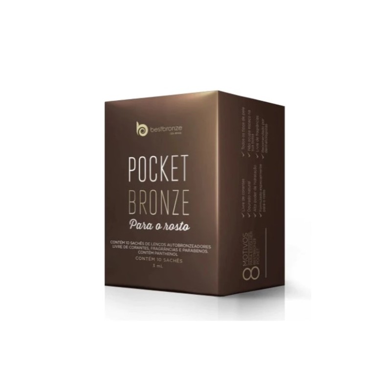 Pocket Bronze Lenço Autobronzeador para o Rosto 10 Saches - Best Bronze Beautecombeleza.com