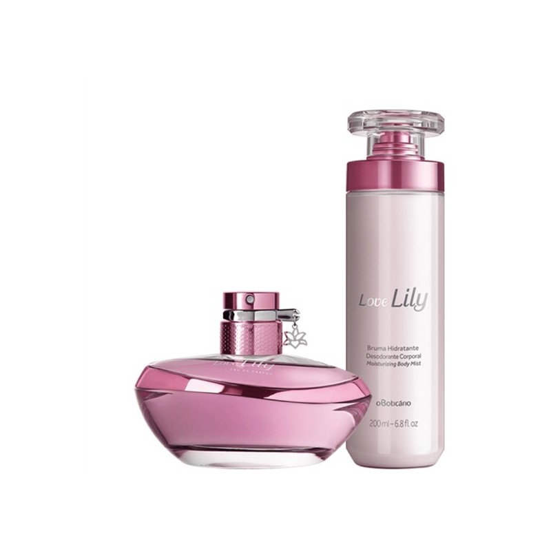 Love Lily: Eau de Parfum e Bruma Hidratante Desodorante Corporal Kit 2 - o Boticário Beautecombeleza.com Love Lily: Eau de Parfum e Bruma Hidratante Desodorante Corporal Kit 2 - o Boticário Beautecombeleza.com
