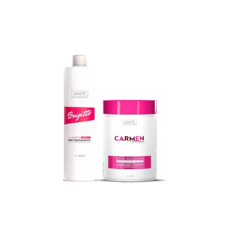 Brigitte Shampoo + Carmen Intensive Lissage Réducteur de Volume Kit 2x2kg  - Vanité Beautecombeleza.com