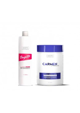 Brigitte Shampoo + Carmen Platinum Lissage Réducteur de Volume Kit2x2kg   Vanité Beautecombeleza.com