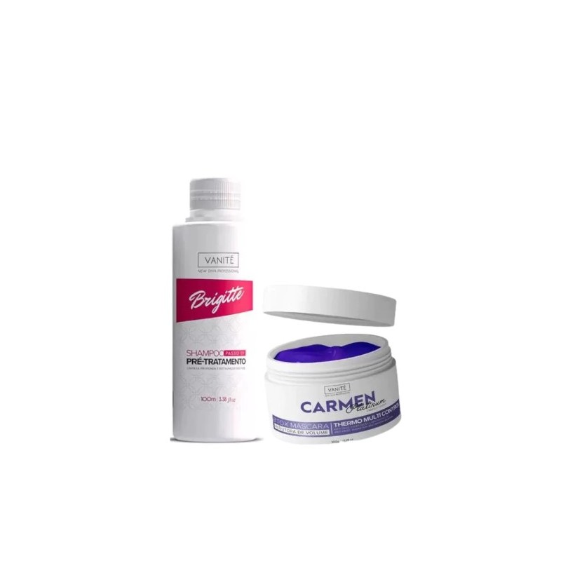 Vanité Brigitte Shampoo + Carmen Platinum Blond Deep Hair Mask Volume Reducer 2 Prod.- Vanité Beautecombeleza.com