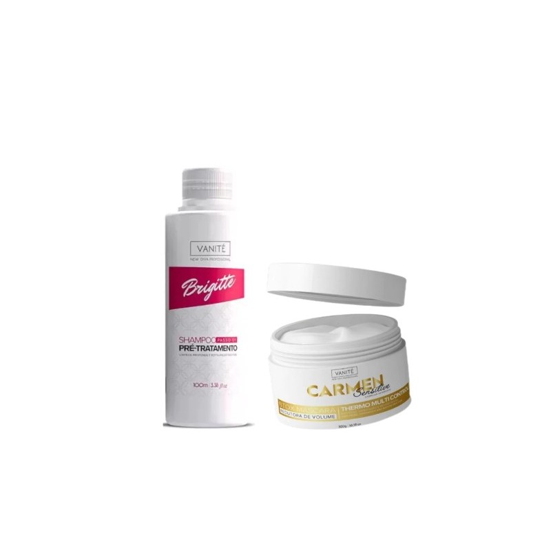 Vanité Brigitte Shampoo + Carmen Sensitive Deep Hair Mask Volume Reduce 2Prod- Vanité Beautecombeleza.com