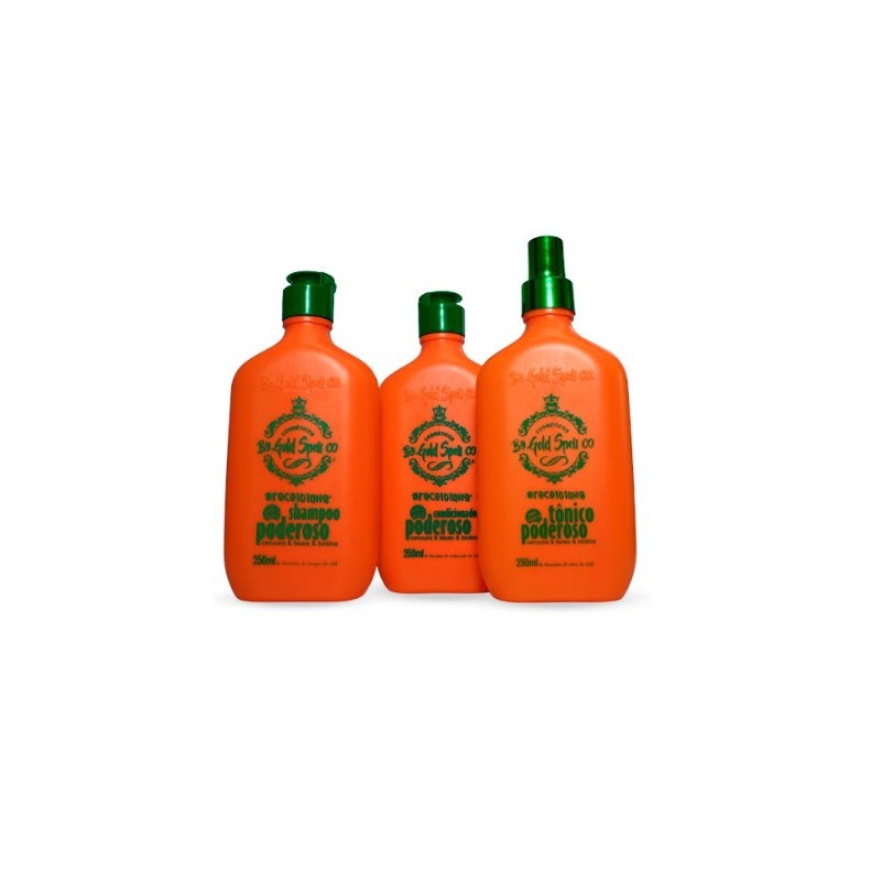 Gold Spell Powerful (Poderoso) Kit Puissant Tonique + Shampoing + Revitalisant 3x 250ml Beautecombeleza.com Gold Spell Powerful (Poderoso) Kit Puissant Tonique + Shampoing + Revitalisant 3x 250ml Beautecombeleza.com
