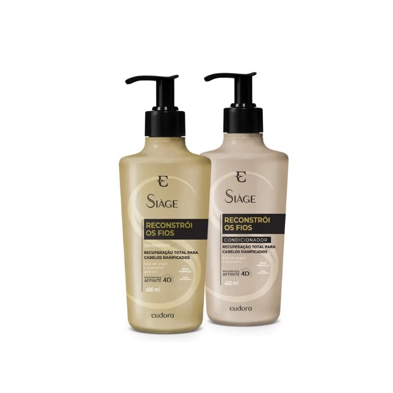 Siàge Reconstrói os Fios Kit 2x 400ml - Eudora Siàge Reconstrói os Fios Kit 2x 400ml - Eudora