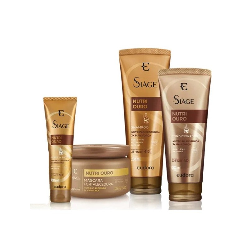 Siàge Nutri Ouro Nutrição Profunda 3x Mais Força 4D 4 Itens - Eudora Beautecombeleza.com Siàge Nutri Ouro Nutrição Profunda 3x Mais Força 4D 4 Itens - Eudora Beautecombeleza.com