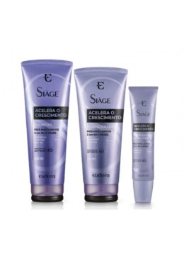 Siàge Acelera o Crescimento 3 cm em 2 meses 4D Kit 3 Itens - Eudora Beautecombeleza.com