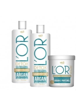 L'OR Detox Argan e Pantenol Reparadora Kit 3x1l - Widi Care Beautecombeleza.com