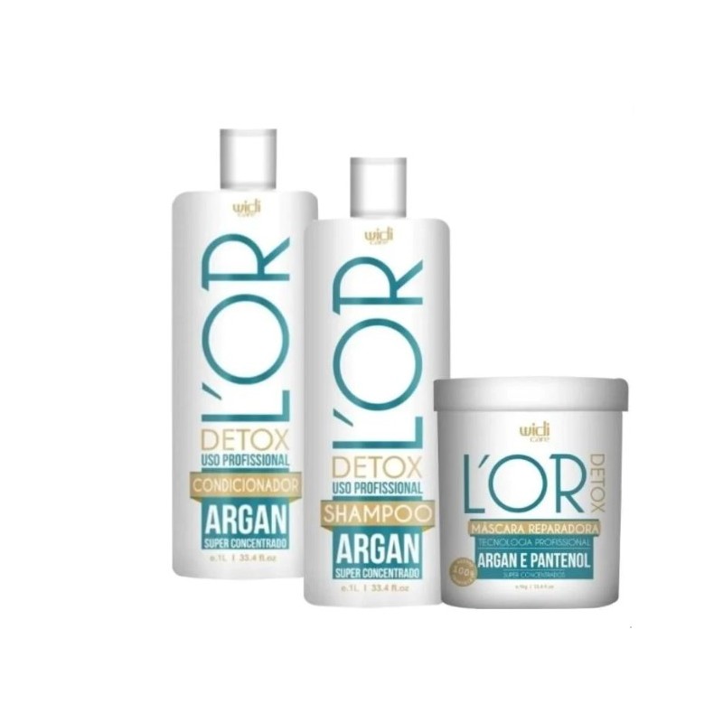 L'OR Detox Argan e Pantenol Reparadora Kit 3x1l - Widi Care Beautecombeleza.com