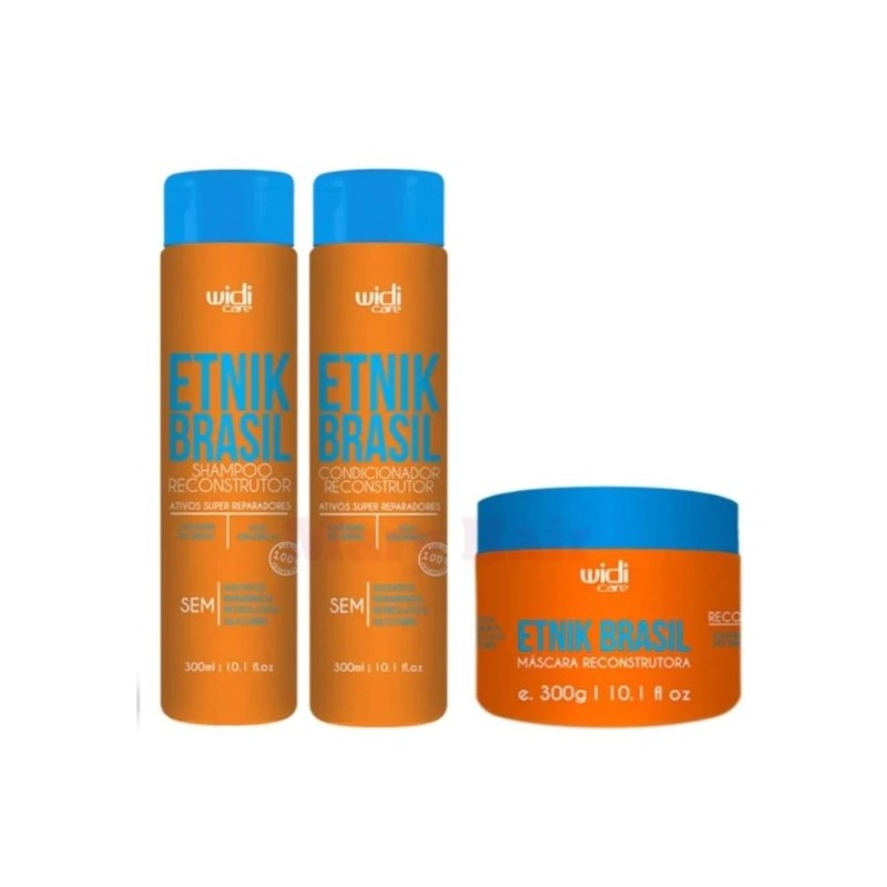 Etnik Brasil Moisturizing Reconstructor Repairing Assets Kit 3x300 - Widi Care Beautecombeleza.com