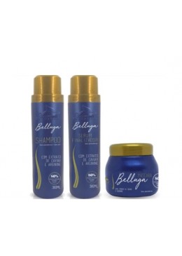 Belluga Strength Revitalization Moisturizing Hair Treatment Kit 3 Itens - Aramath Beautecombeleza.com