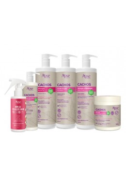 Apse Cosmetics - Curls Kit - Shampoo, Conditioner, Gel, Mask, Activator, and Finishing Spray (6 items) Beautecombeleza.com