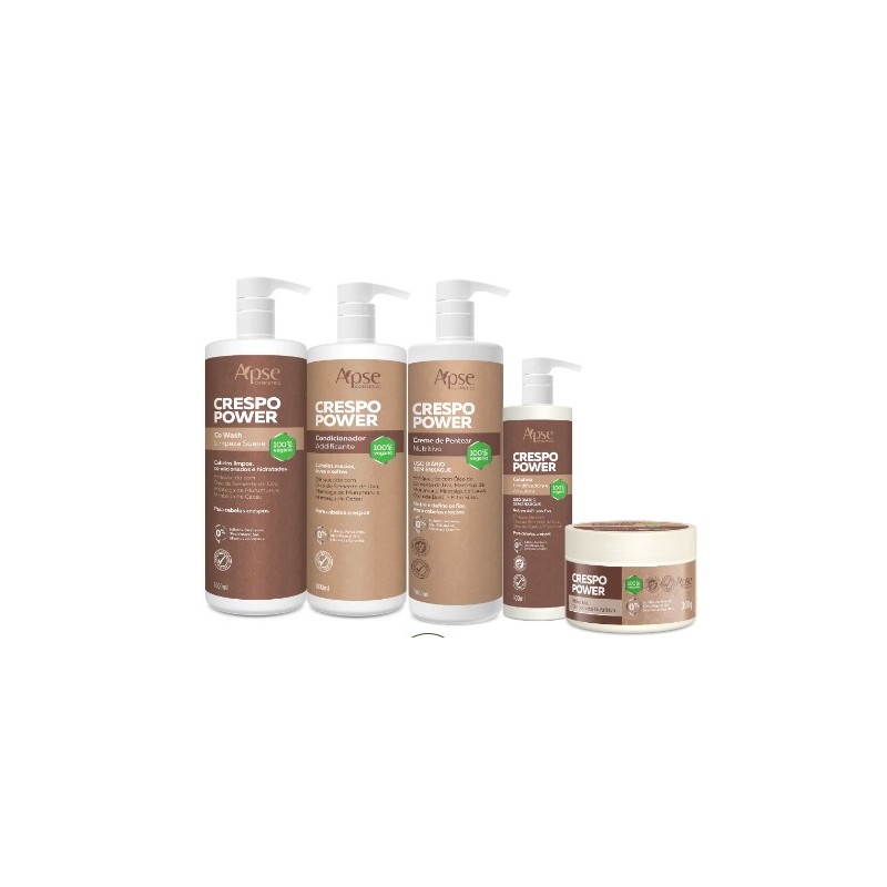Apse Cosmetics - Kitão Curly Power - Co Wash, Conditioner, Gelatin, Mask, and Styling Cream (5 ITEMS)