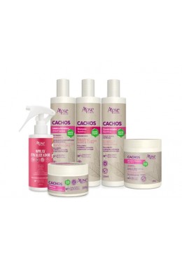 Apse Cosmetics - Curls Kit - Shampoo, Conditioner, Gel, Mask, Activator, and Finishing Spray (6 items) Beautecombeleza.com