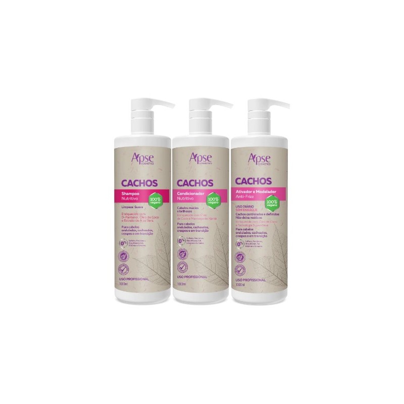 Apse Cosmetics - Curls Kit - Shampoo, Conditioner, and Activator (3 items) Beautecombeleza.com
