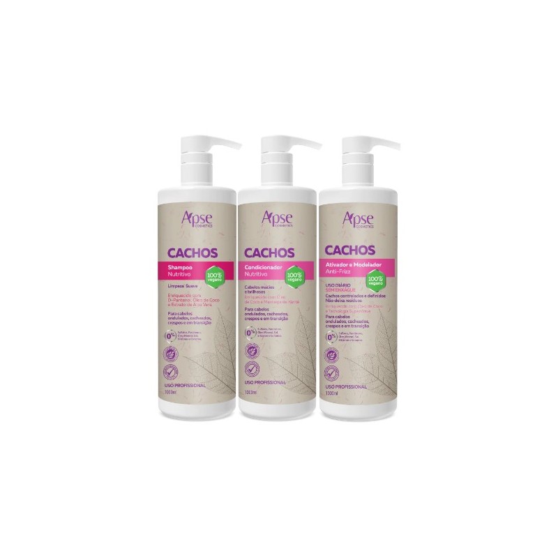 Boucles - Shampoo, Conditioner et Activator Kit 3 - Apse Cosmetics Beautecombeleza.com