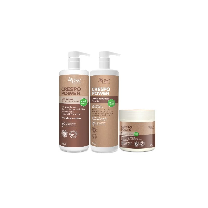 Crespo Power - Shampoo, Masque et Leave-in Kit 3 - Apse Cosmetics Beautecombeleza.com