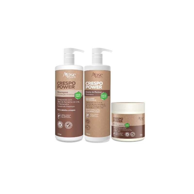 Crespo Power - Shampoo, Masque et Leave-in Kit 3 - Apse Cosmetics Beautecombeleza.com Crespo Power - Shampoo, Masque et Leave-in Kit 3 - Apse Cosmetics Beautecombeleza.com