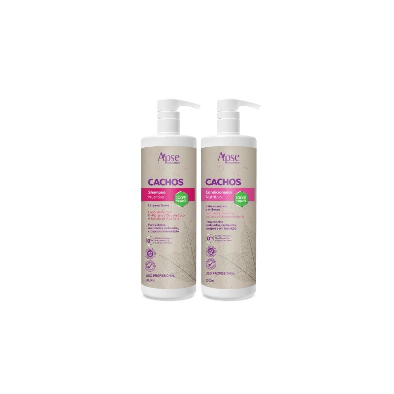 Cachos Shampoo e Condicionador Kit 2 - Apse Cosmetics Beautecombeleza.com