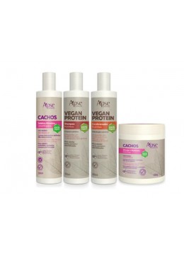 Vegan e Cachos - Shampoo, Condicionador, Gelatina e Ativador Kit 4 - Apse Cosmetics