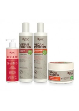 Vegan Cream Shampoo, Condicionador, Máscara e Leave in Kit4 - Apse Cosmetics Beautecombeleza.com