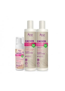 Cachos - Shampoo, Condicionador e Mousse Kit 3 - Apse Cosmetics