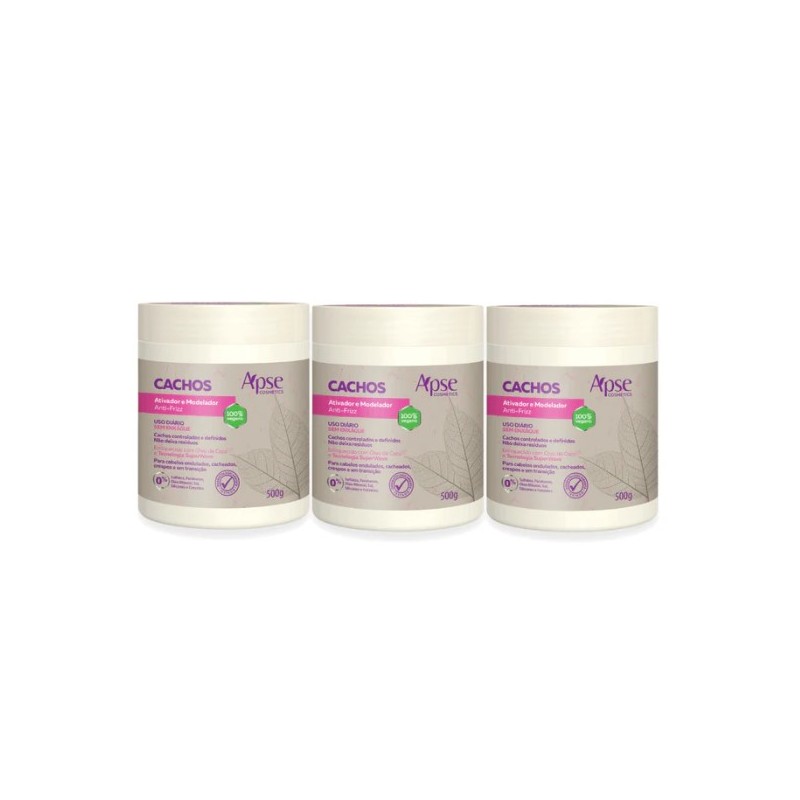 Apse Cosmetics - Kit with 3 Curl Activators and Shapers 1.1 lbs Beautecombeleza.com