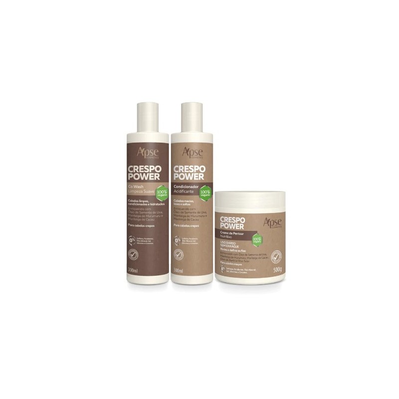 Apse Cosmetics - Power Curly Hair Kit - Co Wash, Conditioner, and Styling Cream (3 ITEMS) Beautecombeleza.com