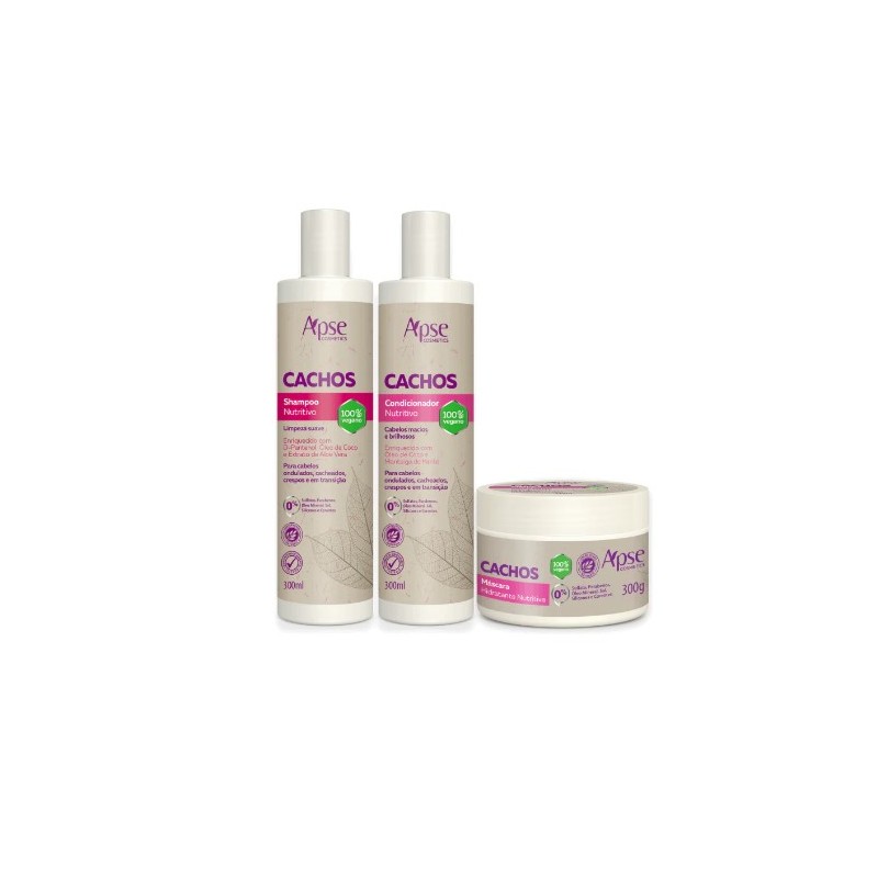 Boucles - Shampoing, Après-shampooing et Masque Kit 3 Itens -Apse Cosmetics Beautecombeleza.com
