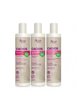 Cachos - Shampoo, Condicionador e Gelatina Kit 3 - Apse Cosmetics 
 Beautecombeleza.com