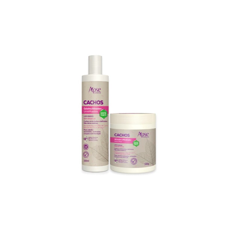 Boucles Gélatine et de Finition Activées Kit 2 itens - Apse Cosmetics 
 Beautecombeleza.com