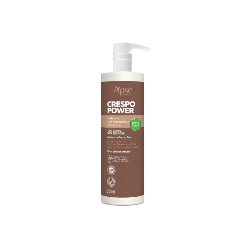 Crespo Power Gelatina Ativadora e Umidificadora  500ml - Apse Cosmetics 
 Beautecombeleza.com