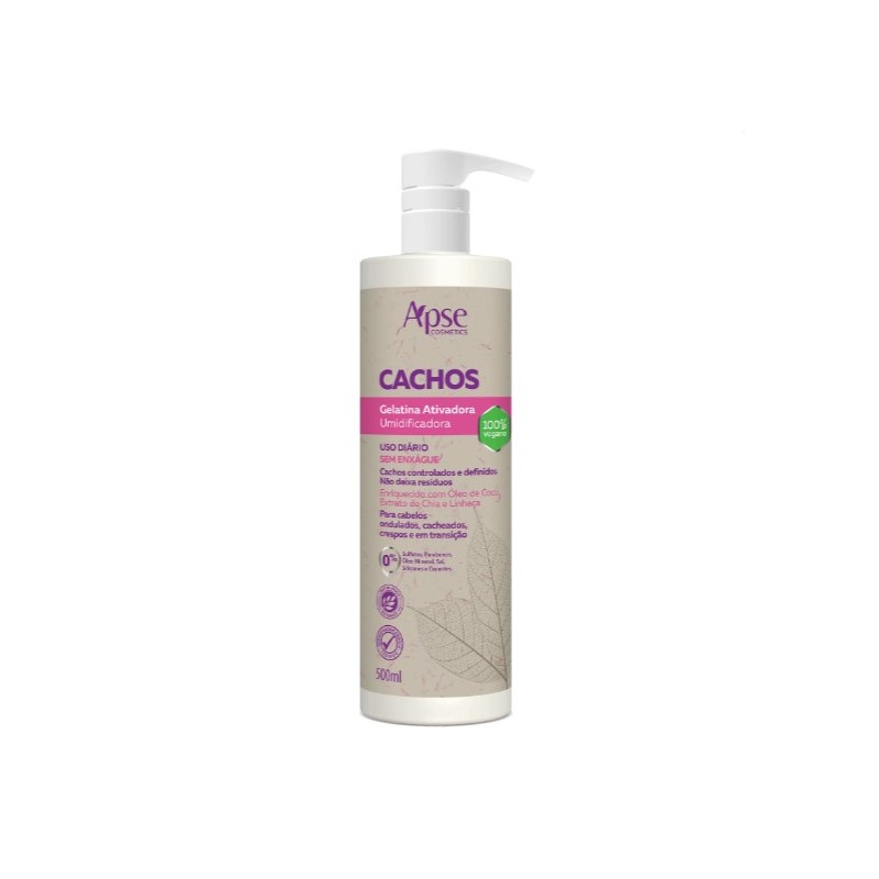 Cachos Gelatina Ativadora e Umidificadora 500ml - Apse Cosmetics Beautecombeleza.com