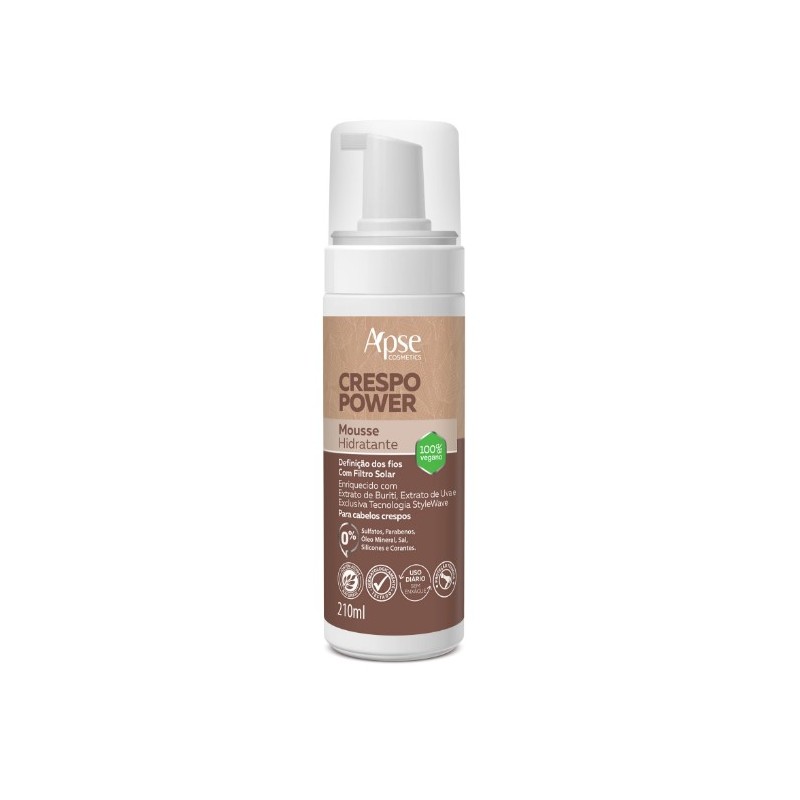 Apse Cosmetics - Curly Power Hydrating Mousse 7.1 fl oz - Conditioning Action Beautecombeleza.com