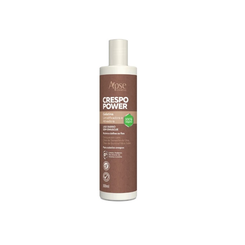 Apse Cosmetics - Activating and Moisturizing Gelatin for Curly Hair Power 10 fl oz - Conditioning Action Beautecombeleza.com