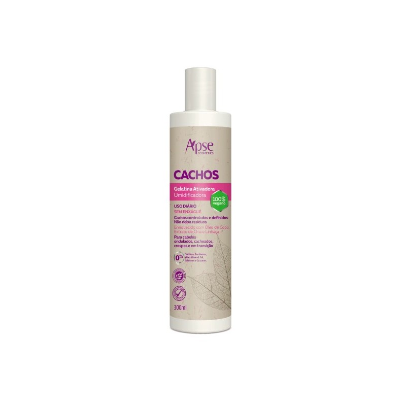 Gelatina Ativadora e Umidificadora Cachos 300ml - Apse Cosmetics Beautecombeleza.com