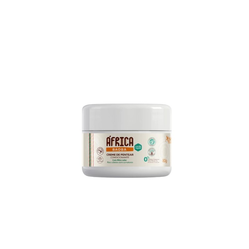 Creme de Pentear África Baobá 80g - No Poo / Low Poo - Ação Condicionante - Apse Cosmetics Beautecombeleza.com