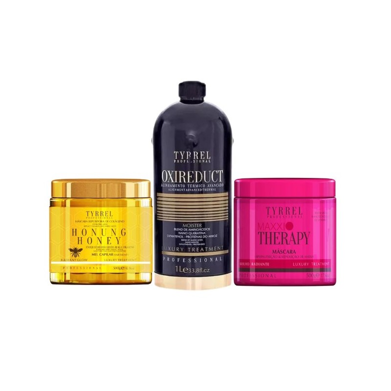 Lissage Oxireduct  Masque Régénérant Collagène et Miel Capillaire Kit 3 -Tyrrel Professional Beautecombeleza.com